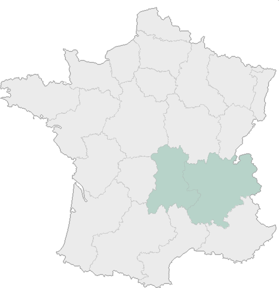 Carte cabane Auvergne, Rhône, Alpes